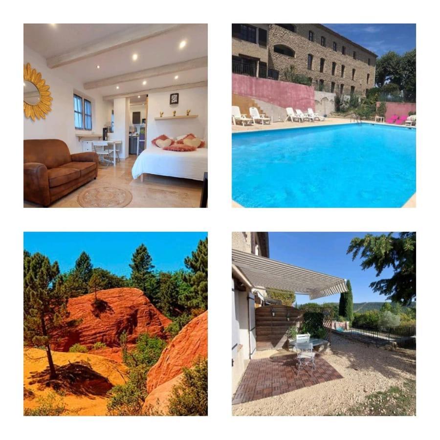 Logement D'Exception Pres Du Colorado Provencal Dans Une Residence Au Calme Avec Piscine Offrant Une Vue Imprenable Sur Le Luberon Depuis Sa Terrasse Viens Екстер'єр фото